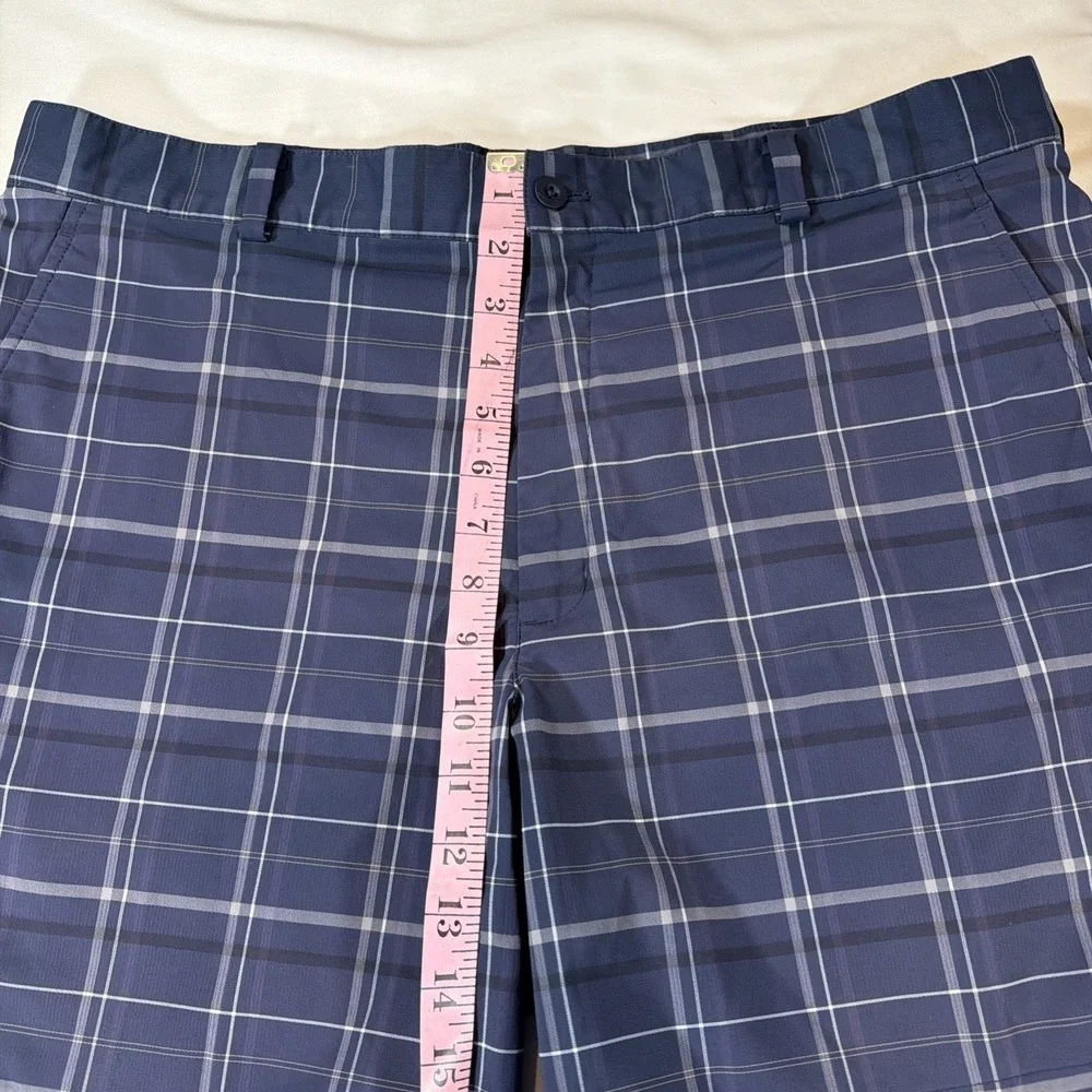 Nike Golf Dri-Fit Shorts Mens 36 Blue‎ Plaid Polyester Spandex Performance - Picture 4 of 9